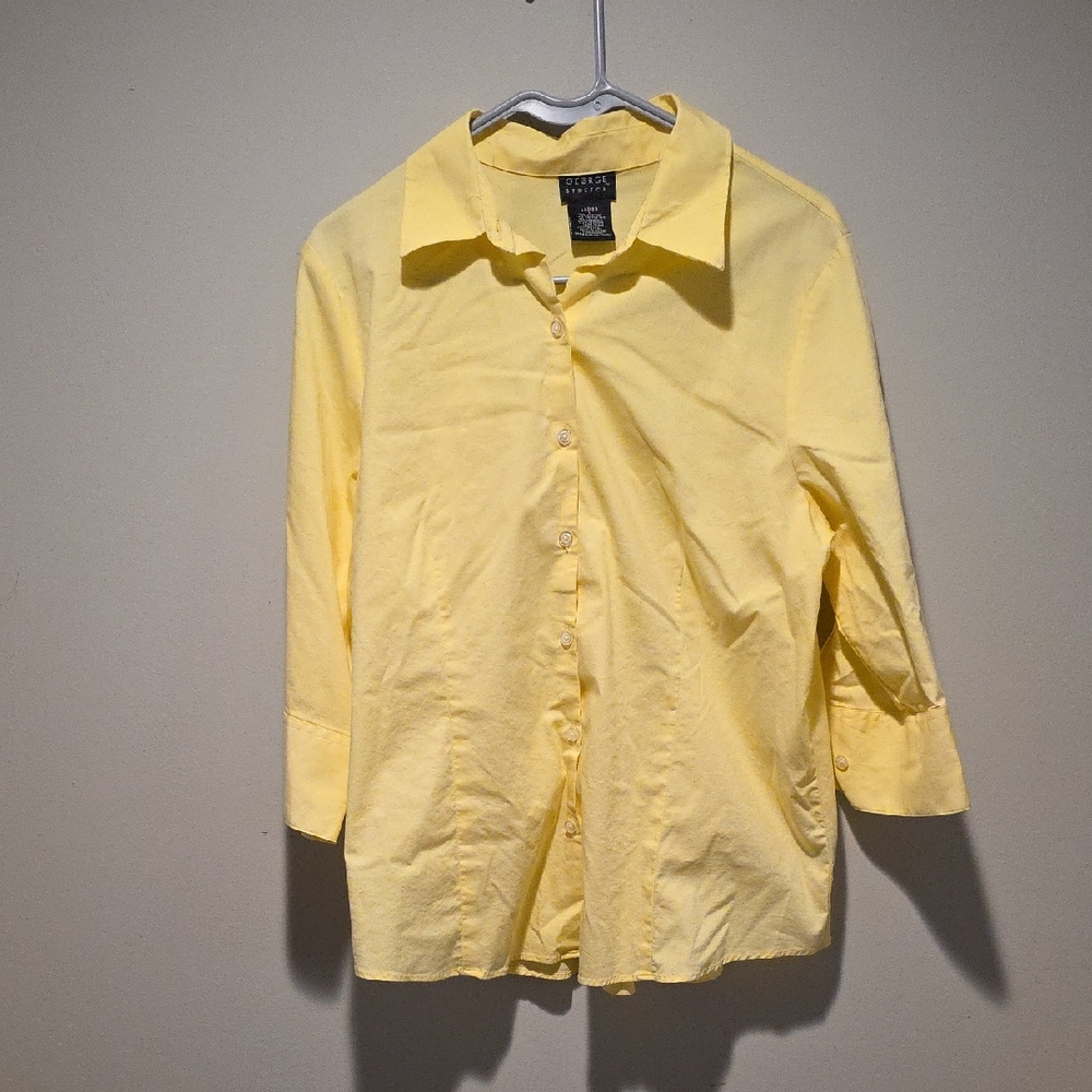 George Yellow Casual Button Down Shirt